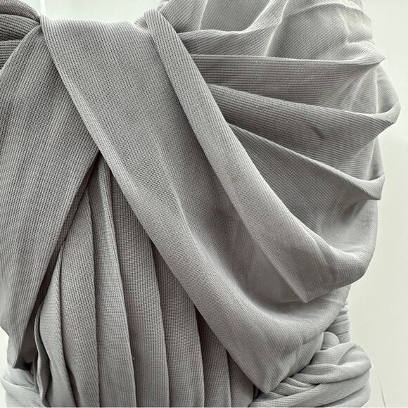 Birdy Grey Chicky Mesh Convertible Bridesmaid Maxi Dress in Silver Sz M NEW - Picture 10 of 13